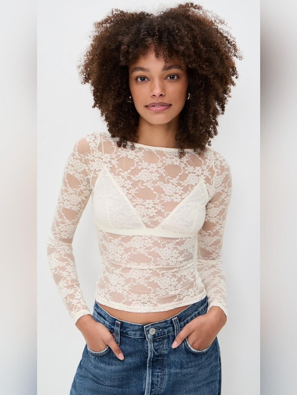 Reformation Adriano Lace Knit Top Size Small